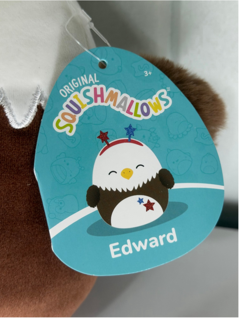 Squishmallows Edward the Bald Eagle 8” Plush NWT Patriotic Red White Blue Stars - Picture 2 of 5